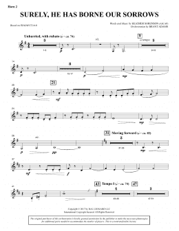 page one of Surely, He Has Borne Our Sorrows - F Horn 2 (Choir Instrumental Pak)