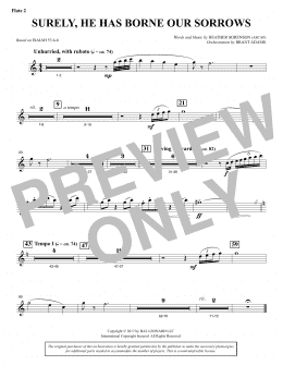 page one of Surely, He Has Borne Our Sorrows - Flute 2 (Choir Instrumental Pak)