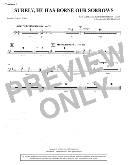 page one of Surely, He Has Borne Our Sorrows - Trombone 1 (Choir Instrumental Pak)