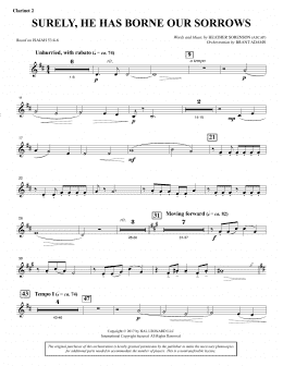 page one of Surely, He Has Borne Our Sorrows - Bb Clarinet 2 (Choir Instrumental Pak)