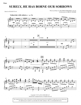 page one of Surely, He Has Borne Our Sorrows - Piano (Choir Instrumental Pak)
