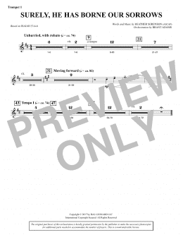 page one of Surely, He Has Borne Our Sorrows - Bb Trumpet 1 (Choir Instrumental Pak)