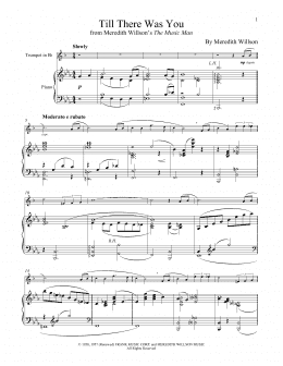 page one of Till There Was You (from The Music Man) (Trumpet and Piano)