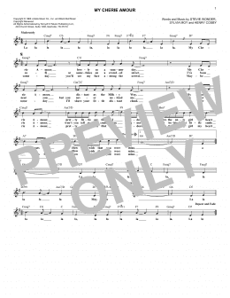 page one of My Cherie Amour (Lead Sheet / Fake Book)