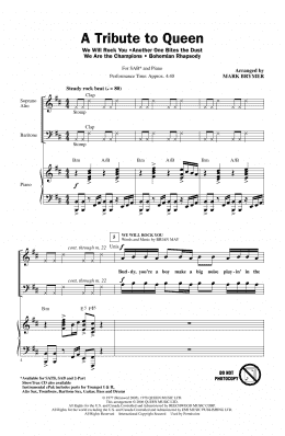 page one of A Tribute To Queen (Medley) (arr. Mark Brymer) (SAB Choir)