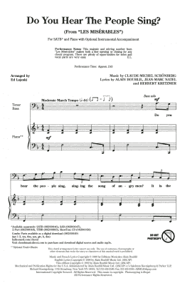 page one of Do You Hear The People Sing? (from Les Miserables) (arr. Ed Lojeski) (SATB Choir)
