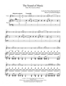 page one of The Sound Of Music (Violin and Piano)