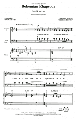 page one of Bohemian Rhapsody (arr. Mark Brymer) (SATB Choir)