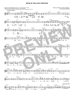 page one of We're In This Love Together (Lead Sheet / Fake Book)