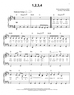 page one of 1,2,3,4 (Easy Piano)