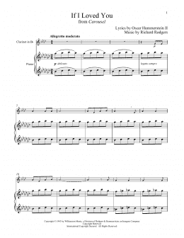 page one of If I Loved You (from Carousel) (Clarinet and Piano)