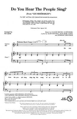 page one of Do You Hear The People Sing? (from Les Miserables) (arr. Ed Lojeski) (SAB Choir)