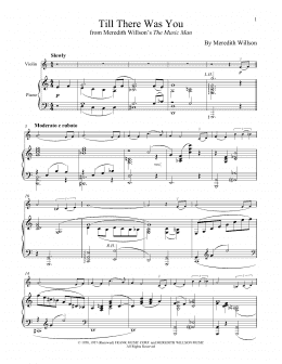 page one of Till There Was You (from The Music Man) (Violin and Piano)