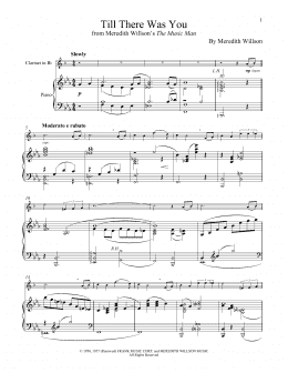 page one of Till There Was You (from The Music Man) (Clarinet and Piano)