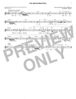 page one of You Are So Beautiful (Lead Sheet / Fake Book)