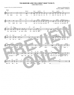 page one of You Made Me Love You (I Didn't Want To Do It) (Lead Sheet / Fake Book)