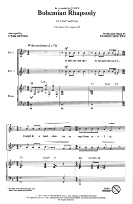 page one of Bohemian Rhapsody (arr. Mark Brymer) (2-Part Choir)