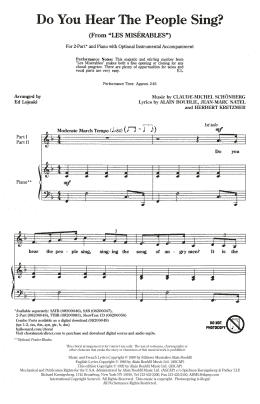 page one of Do You Hear The People Sing? (from Les Miserables) (arr. Ed Lojeski) (2-Part Choir)