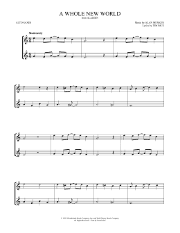 page one of A Whole New World (from Aladdin) (Alto Sax Duet)