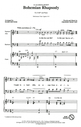 page one of Bohemian Rhapsody (arr. Mark Brymer) (SAB Choir)
