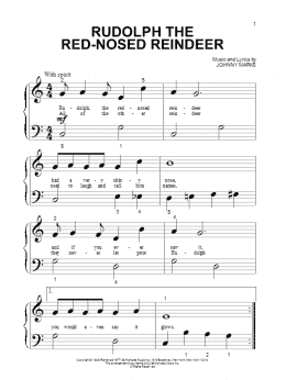 page one of Rudolph The Red-Nosed Reindeer (Beginning Piano Solo)