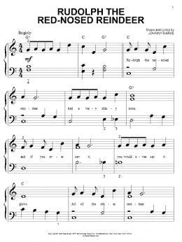 page one of Rudolph The Red-Nosed Reindeer (Big Note Piano)