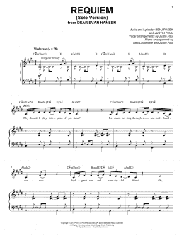 page one of Requiem (Solo Version) (from Dear Evan Hansen) (Piano & Vocal)