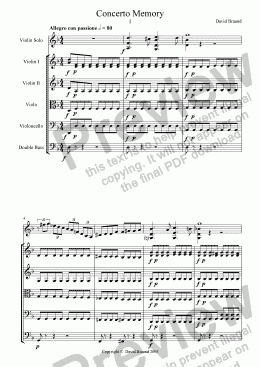 page one of Concerto Memory - first movement