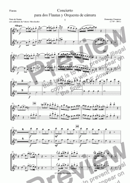 page one of Concierto para dos Flautas y Orquesta de cámara ( I mov.)