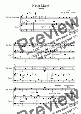 page one of Heroic Music VI for Baritone Saxophone Solo