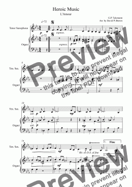 page one of Heroic Music VI for Tenor Saxophone Solo
