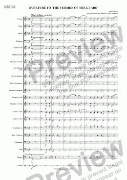 page one of Overture to 'The Yeomen of the Guard'
