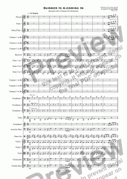 page one of Summer Is A-coming In (Round with a Ground for Orchestra)