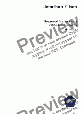 page one of Seasonal Reflections