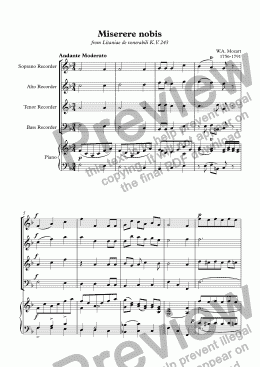 page one of Miserere nobis (Mozart)
