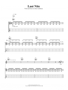 page one of Last Nite (Guitar Tab)