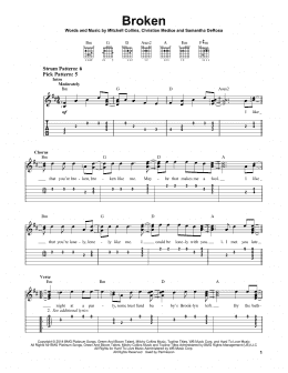 page one of Broken (Easy Guitar Tab)