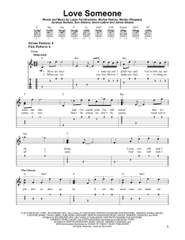 page one of Love Someone (Easy Guitar Tab)