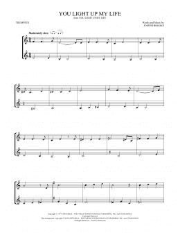 page one of You Light Up My Life (Trumpet Duet)