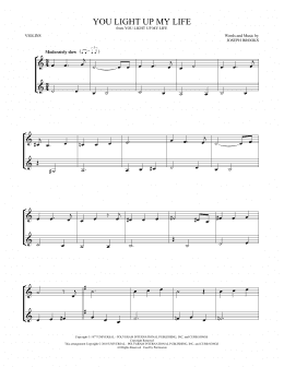 page one of You Light Up My Life (Violin Duet)
