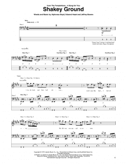 page one of Shakey Ground (Bass Guitar Tab)