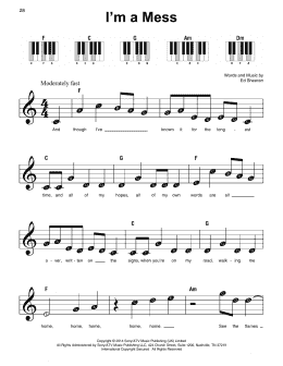 page one of I'm A Mess (Super Easy Piano)