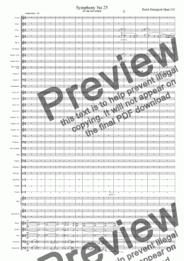 page one of Symphony No 25 in one movement