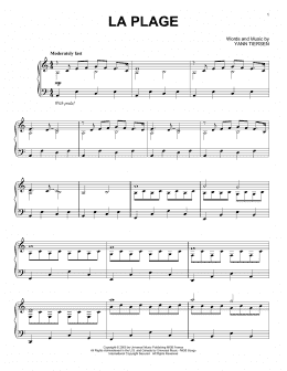 page one of La Plage (Piano Solo)
