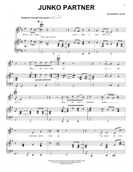 page one of Junko Partner (Piano, Vocal & Guitar Chords (Right-Hand Melody))