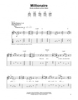 page one of Millionaire (Easy Guitar Tab)