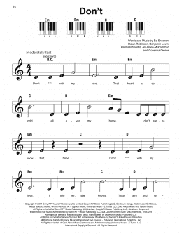 page one of Don't (Super Easy Piano)