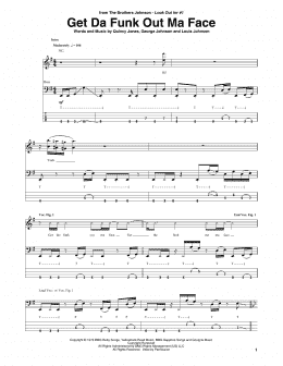 page one of Get Da Funk Out Ma Face (Bass Guitar Tab)