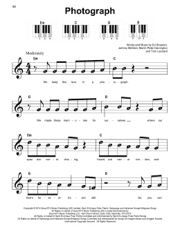 page one of Photograph (Super Easy Piano)