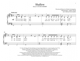 page one of Shallow (from A Star Is Born) (Educational Piano)